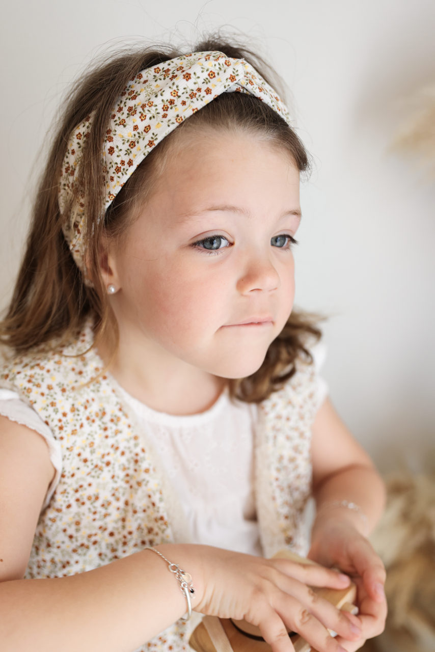 Bandeau cheveux enfant velours fleuri