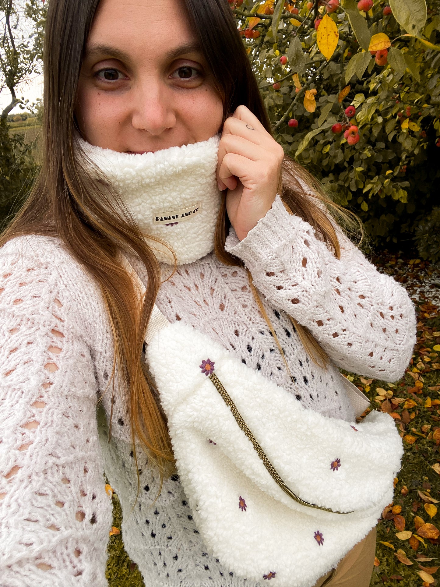 Sac banane sherpa fleur