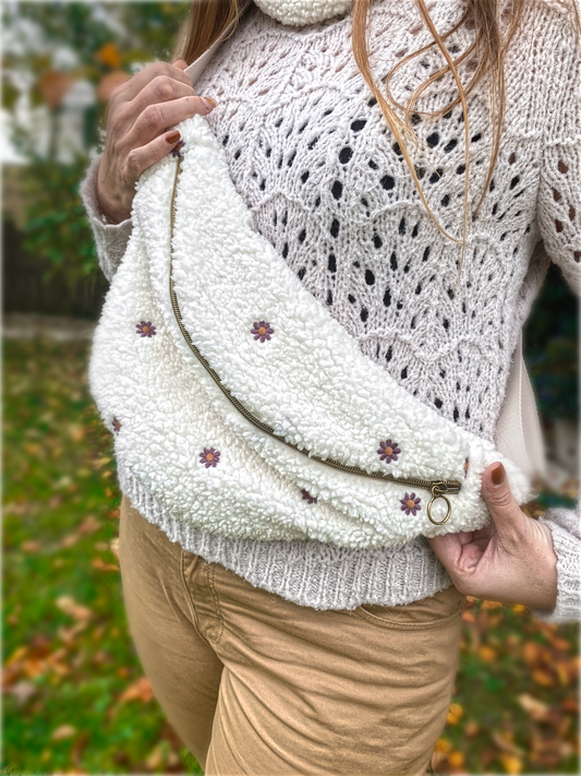 Sac banane sherpa fleur